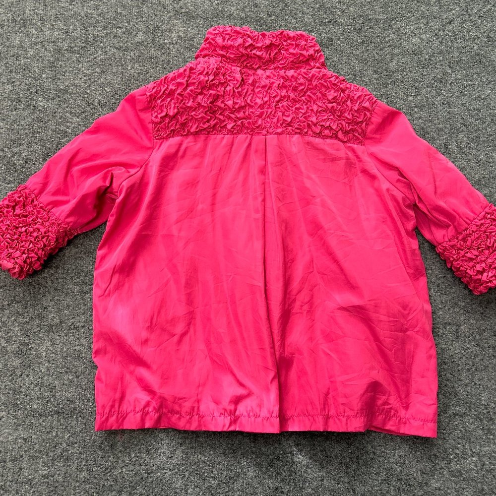 Luii Pink Ruffled Rouched Jacket Size M - Picture 3 of 6